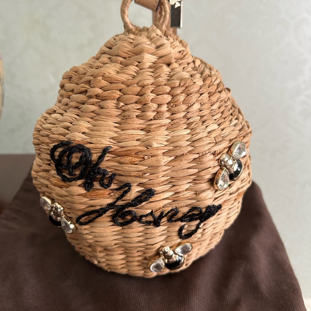 Kate Spade Woven Straw Bag with Embellishments